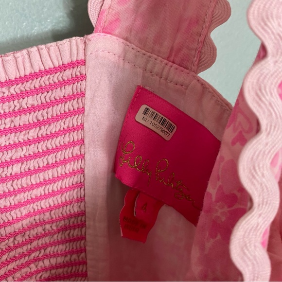 Lilly Pulitzer Pollie Midi Dress Pink Midi Sz 4 - Picture 5 of 10
